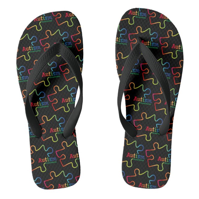 Chanclas Conciencia sobre el autismo degradado del arco iri (Plantilla)