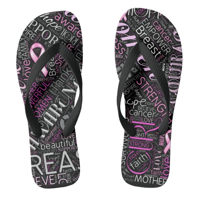 Chanclas Conciencia sobre el cáncer de mama Word Cloud ID26 (Plantilla)