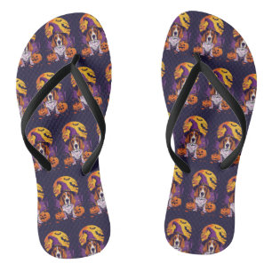 Chanclas Conejito Beagle Halloween Bruja y Calabaza