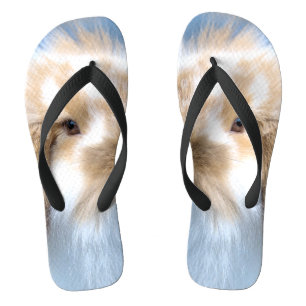 Chanclas Conejo blanco y marrón flamenco