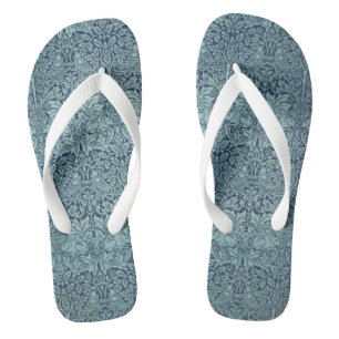 Chanclas Conejo Brer por patrón de tela de texto azul de Wi