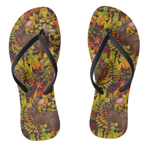 Chanclas Conejo otoñal sobre negro