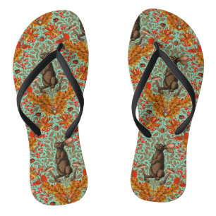 Chanclas Conejo otoñal sobre verde claro