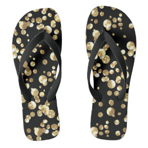 Chanclas Confetti de efecto metalizado dorado.