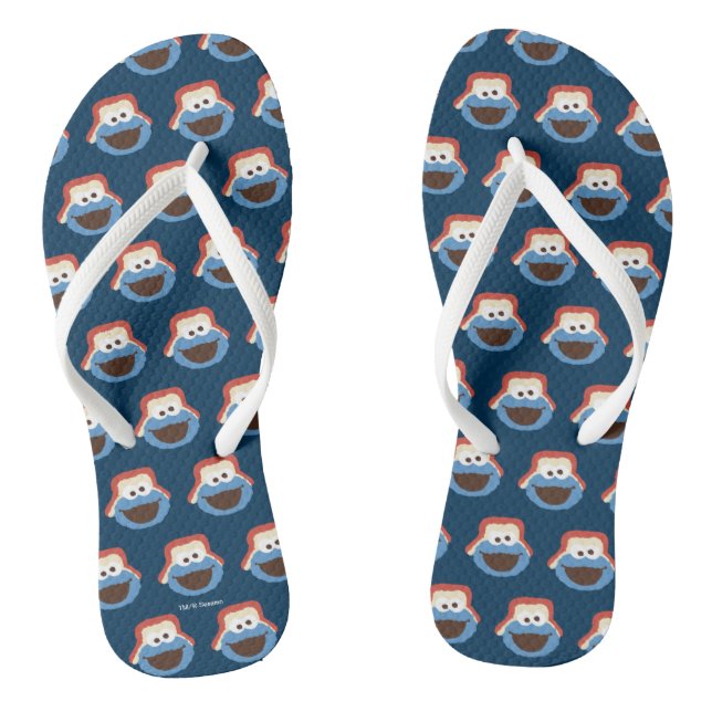 Chanclas Cookie Monster Woodland Face (Plantilla)