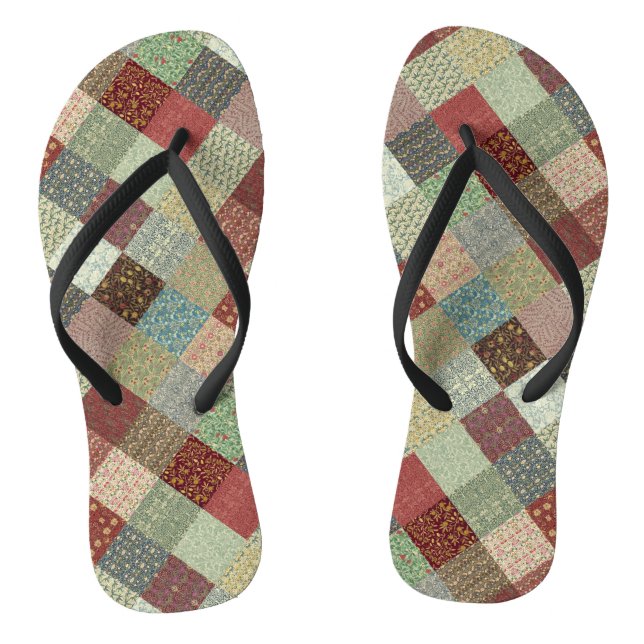 Chanclas Coordenadas de parchwork (Plantilla)