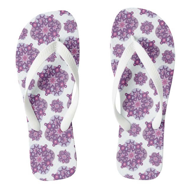 Chanclas Copos de nieve con flores (Plantilla)
