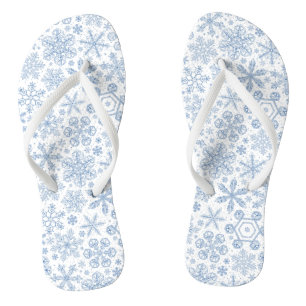Chanclas Copos de nieve grises en blanco roto