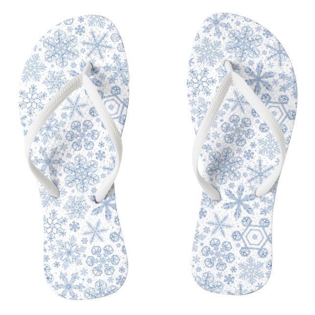 Chanclas Copos de nieve grises en blanco roto (Plantilla)