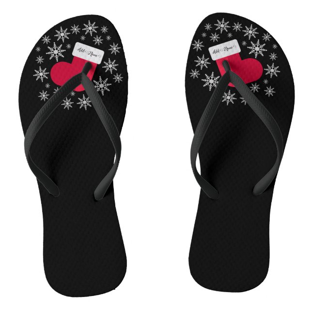 Chanclas Copos de nieve y Navidades divertidos con nombres  (Plantilla)