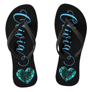 Chanclas Corazón azul de Gótico filigrí personalizado