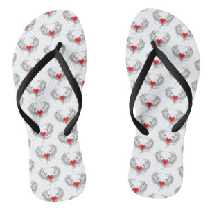 Chanclas Corazón de Ángel Rojo con alas