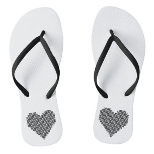 Chanclas Corazón de píxel negro