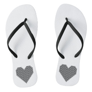 Chanclas Corazón de píxel negro
