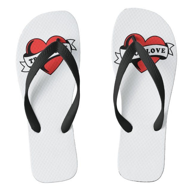 Chanclas Corazón del tatuaje del amor verdadero | Diseño ro (Plantilla)