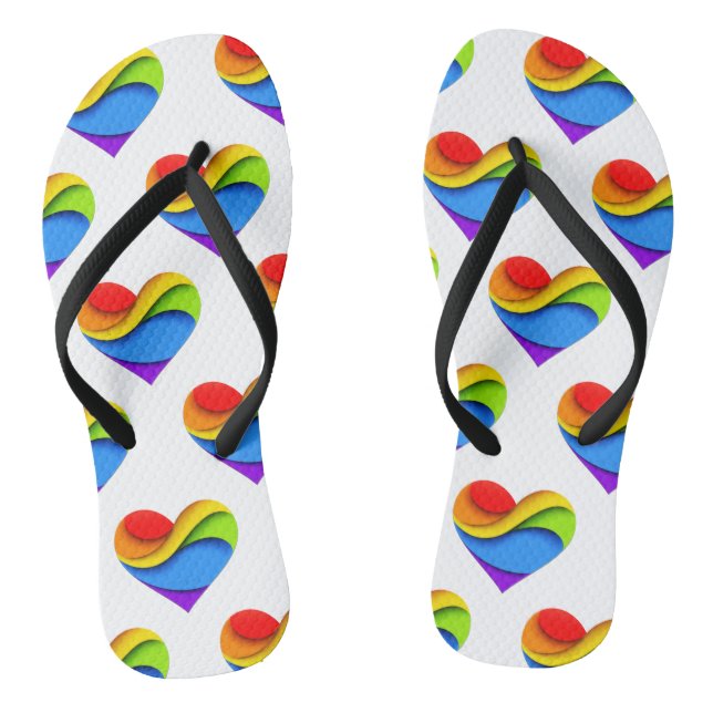 Chanclas Corazón en forma de SlipperyJoe en capas de arcoír (Plantilla)