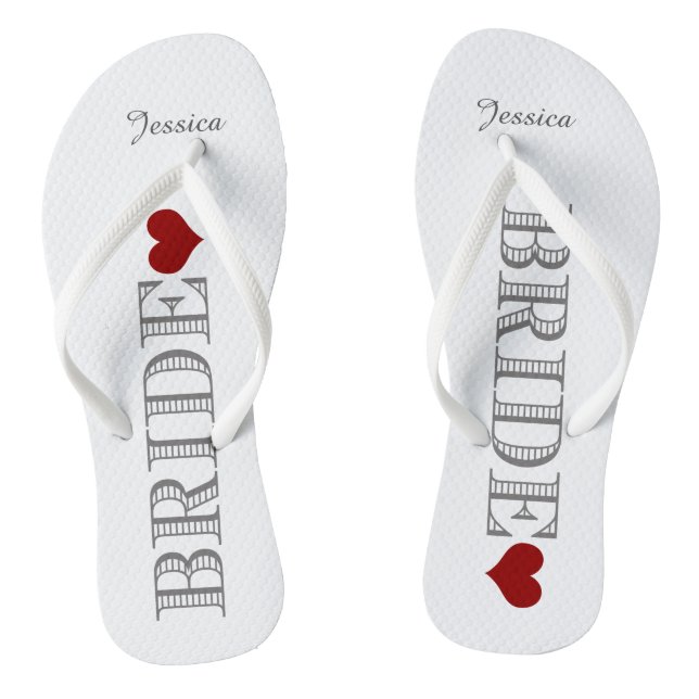 Chanclas Corazón Rojo Novia (Plantilla)