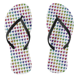 Chanclas Corazones arcoiris dibujados a mano