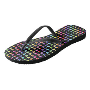 Chanclas Corazones arcoiris dibujados a mano