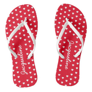 Chanclas Corazones Blancos Lindos Rosados Rojos