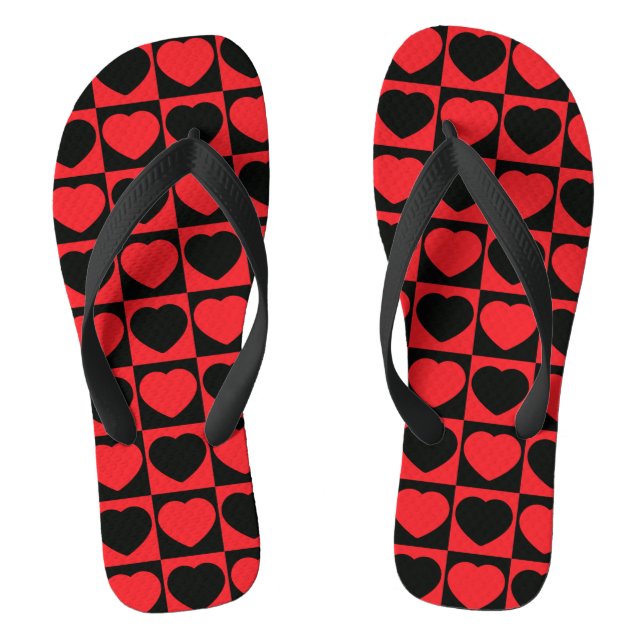 Chanclas corazones negros y rojos vuelan (Plantilla)