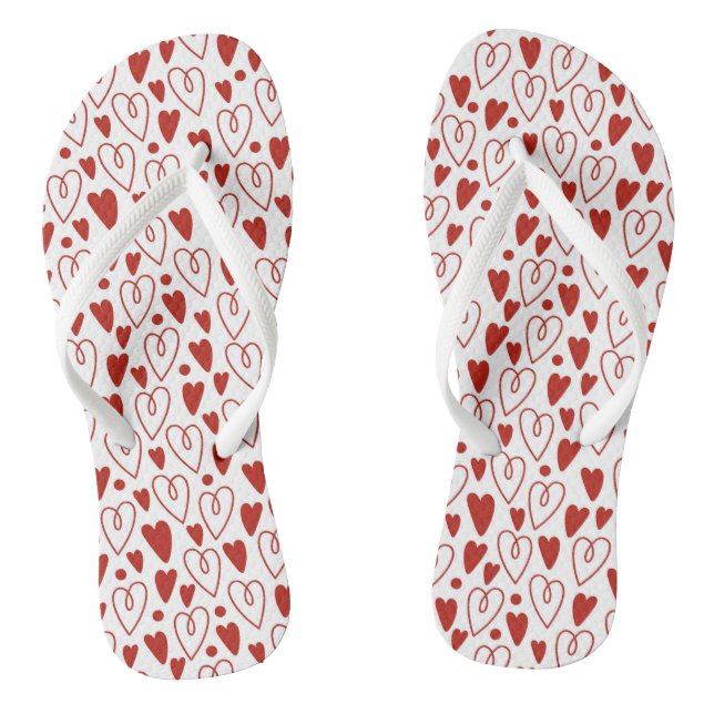 Chanclas Corazones rojos (Plantilla)