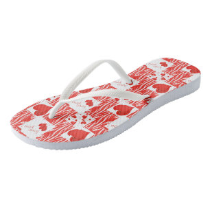 Chanclas Corazones rojos, amor.