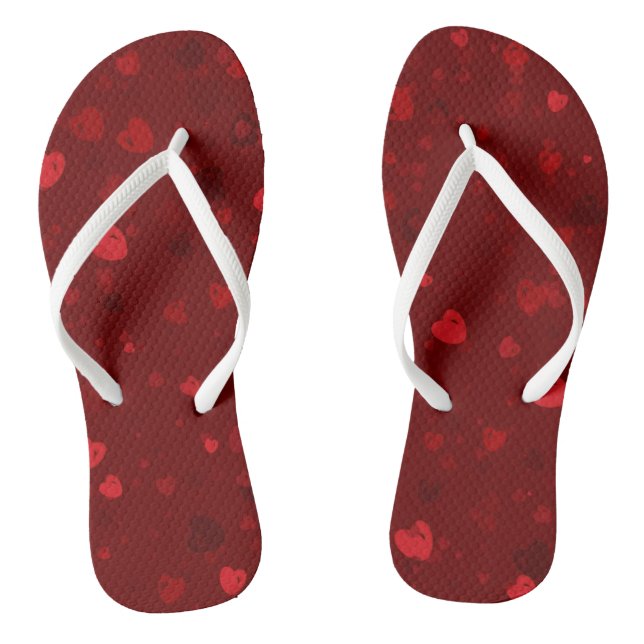 Chanclas corazones rojos fletan (Plantilla)