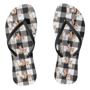 Chanclas Corgi de Plaid Búfalo Acuarela 