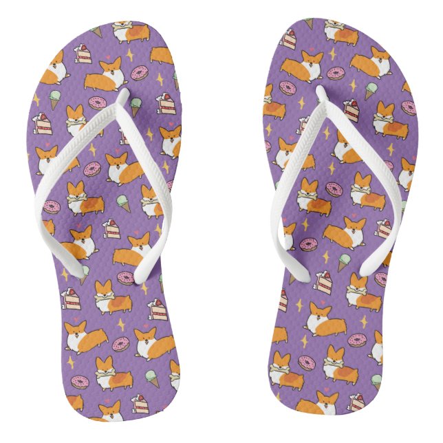 Chanclas Corgi Sweet Trates Flip Flops (Plantilla)