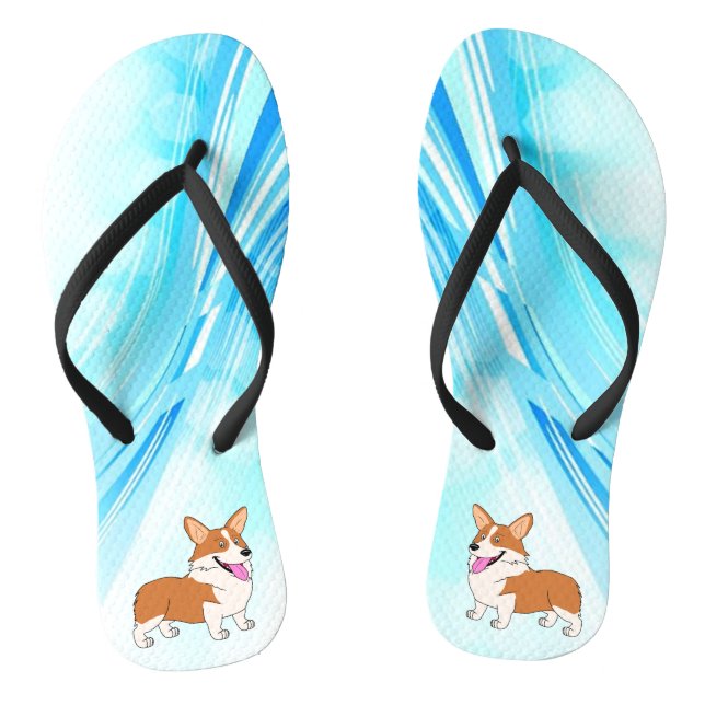 Chanclas Corgis de la onda de agua (Plantilla)