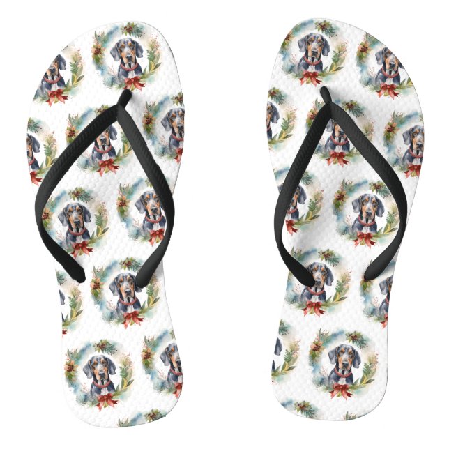 Chanclas Corona de Navidad de Bluetick Coonhound Perro fest (Plantilla)