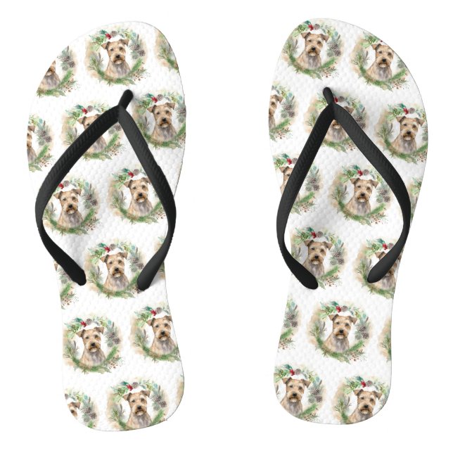 Chanclas Corona de Navidad Terrier de la Bahía de Chesapeak (Plantilla)