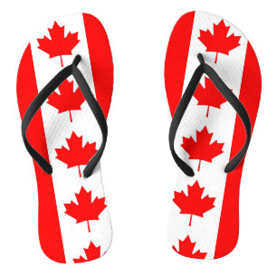 Chanclas Correas delgadas para adultos con bandera de Canad