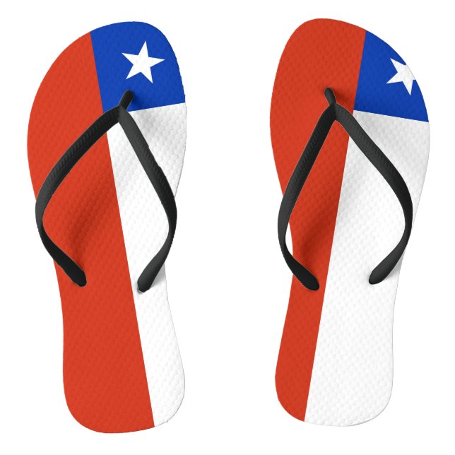 Chanclas Correas delgadas para adultos con bandera de Chile (Plantilla)