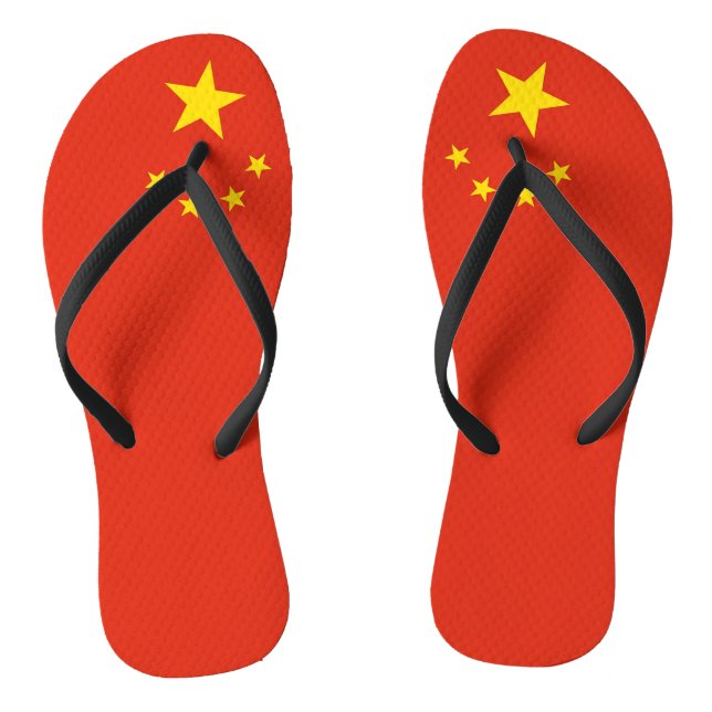 Chanclas Correas delgadas para adultos con bandera de China (Plantilla)