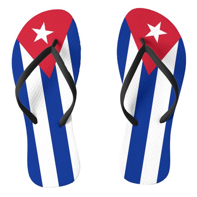 Chanclas Correas delgadas para adultos con bandera de Cuba (Plantilla)