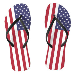 Chanclas Correas delgadas para adultos con bandera de Estad