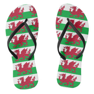 Chanclas Correas delgadas para adultos con bandera de Gales