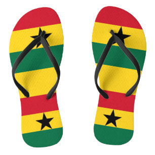 Chanclas Correas delgadas para adultos con bandera de Ghana