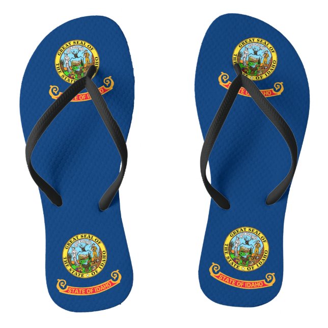 Chanclas Correas delgadas para adultos con bandera de Idaho (Plantilla)