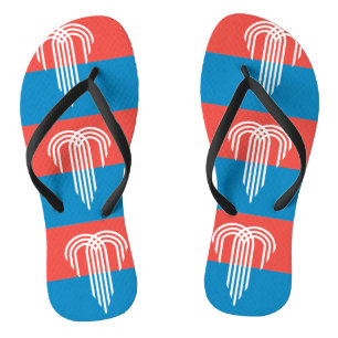 Chanclas Correas delgadas para adultos con bandera de Kansa