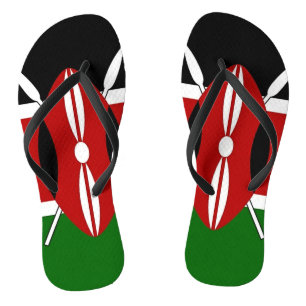 Chanclas Correas delgadas para adultos con bandera de Kenia