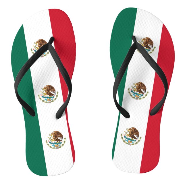 Chanclas Correas delgadas para adultos con bandera de Méxic (Plantilla)