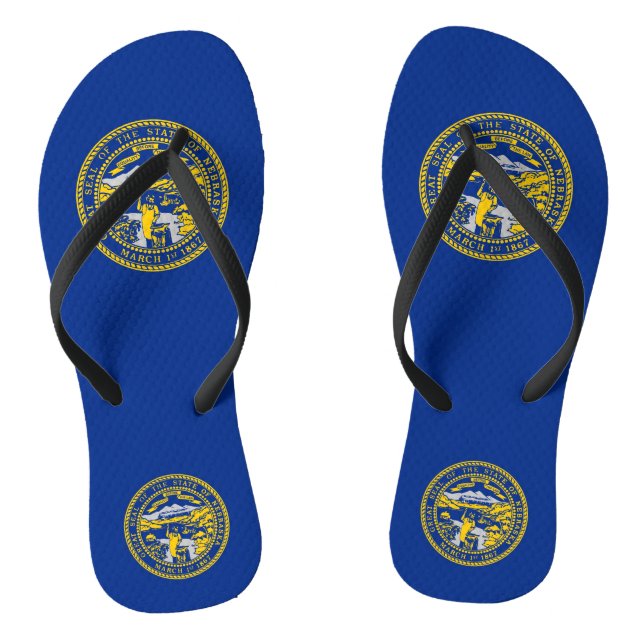 Chanclas Correas delgadas para adultos con bandera de Nebra (Plantilla)