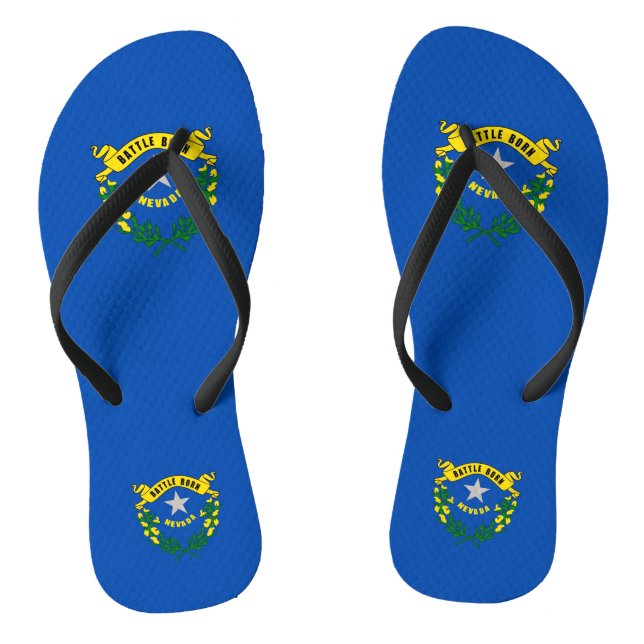 Chanclas Correas delgadas para adultos con bandera de Nevad (Plantilla)