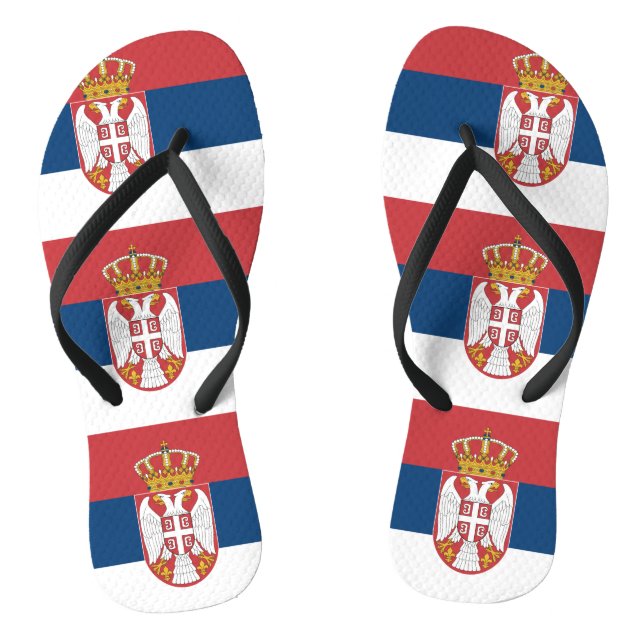 Chanclas Correas delgadas para adultos con bandera de Serbi (Plantilla)