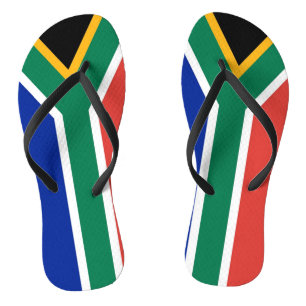 Chanclas Correas delgadas para adultos con bandera de Sudáf