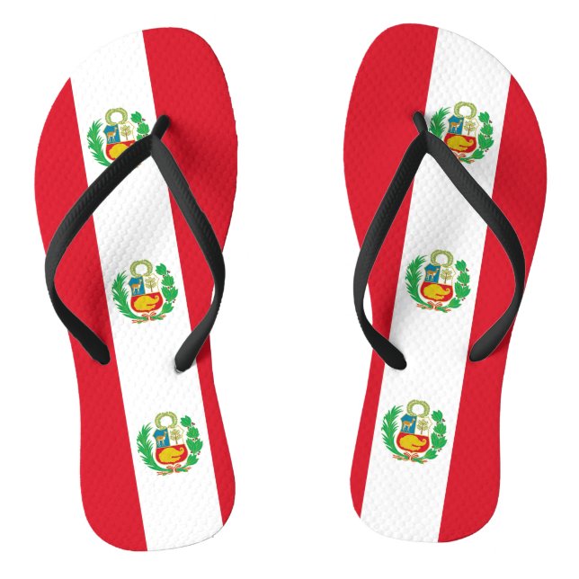Chanclas Correas delgadas para adultos con bandera del Perú (Plantilla)