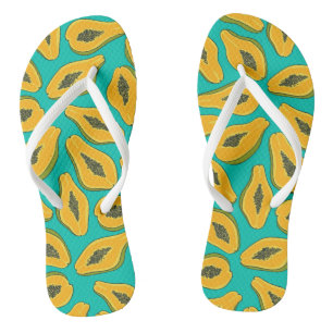 Chanclas Cortes de papaya en turquesa